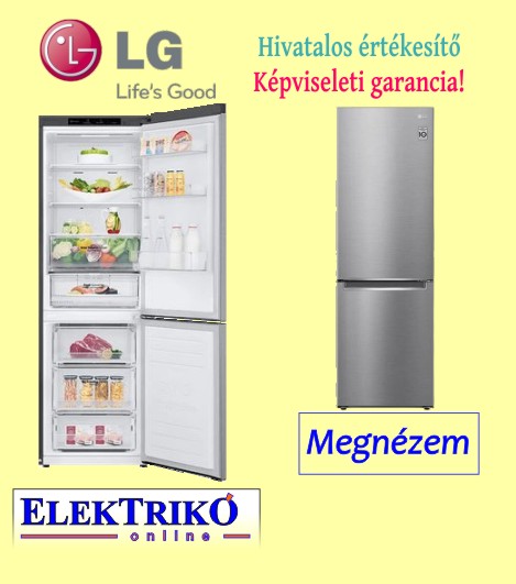 LG GBB61PZGGN alulfagyasztós hűtőszekrény szürke, D energiaosztály, Total No Frost